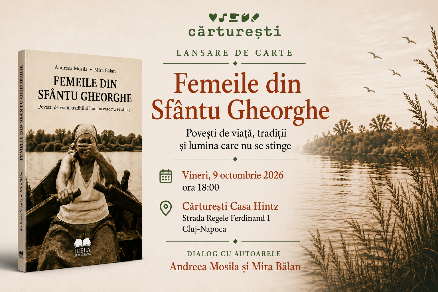 📚 Lansare de carte | „Femeile din Sfântu Gheorghe: Povești de viață, tradiții și lumina care nu se stinge”