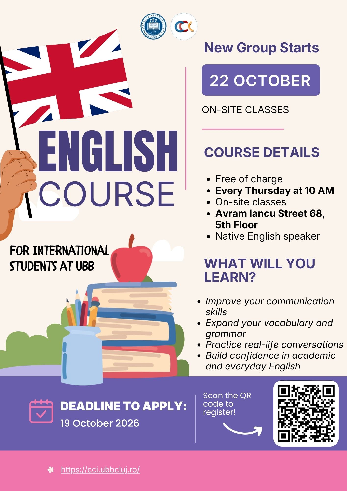 Free English Language Course for International Students