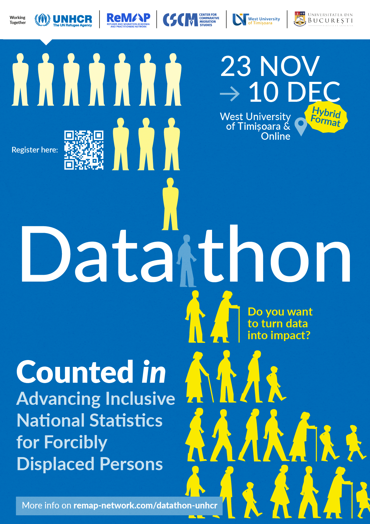 UNHCR Datathon 2026 – „Counted in”: statistici naționale incluzive pentru persoanele strămutate forțat