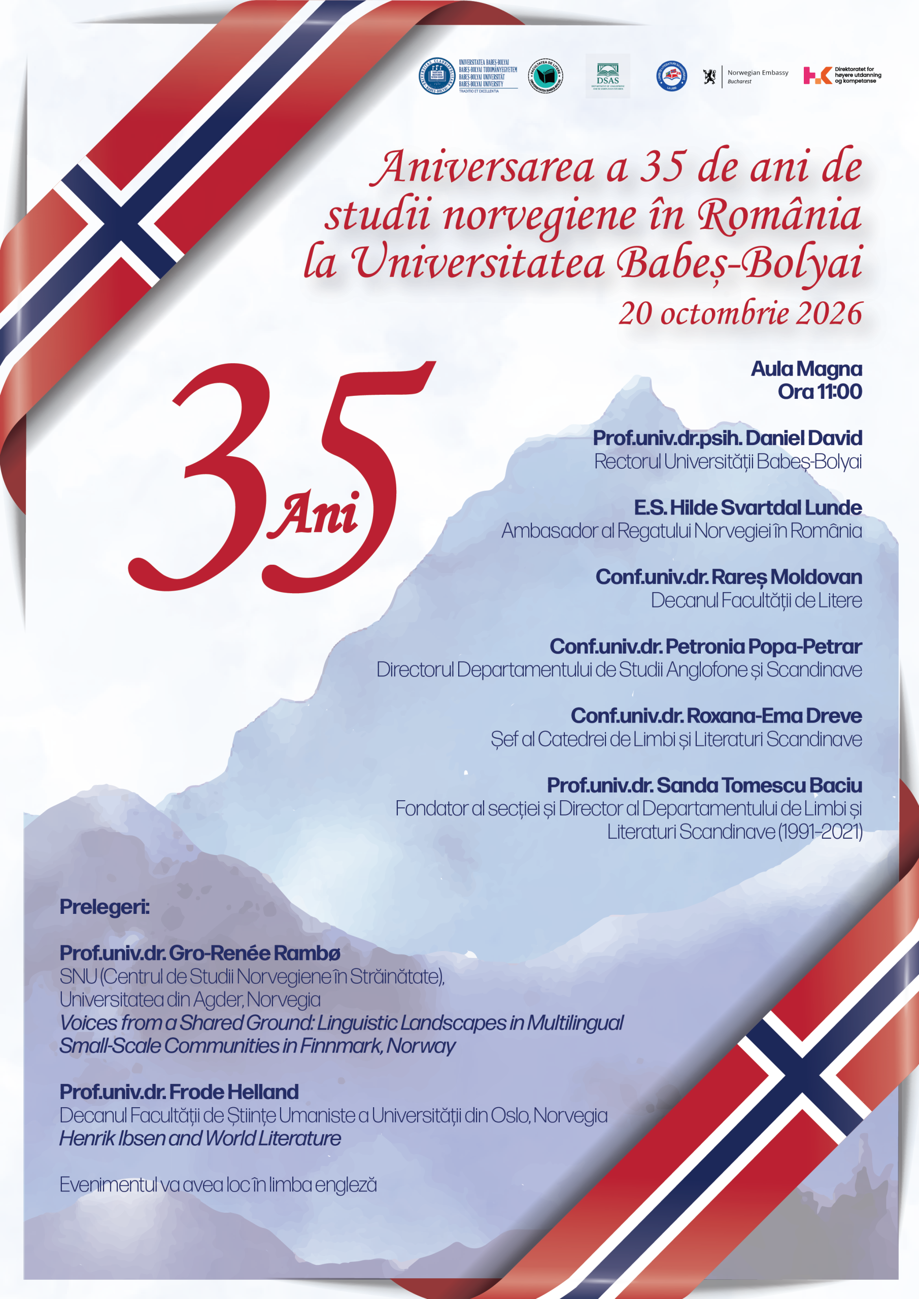 Aniversarea a 35 de ani de limba și literatura norvegiană la Universitatea Babeș-Bolyai